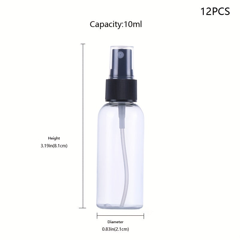 12Pcs 10ml Travel Size Refillable Perfume Atomizer Bottle