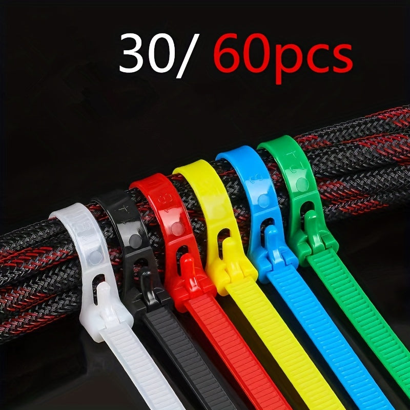 30 60pcs Reusable Plastic Ties Heavy duty Nylon Fixed Ties