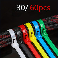 30 60pcs Reusable Plastic Ties Heavy duty Nylon Fixed Ties
