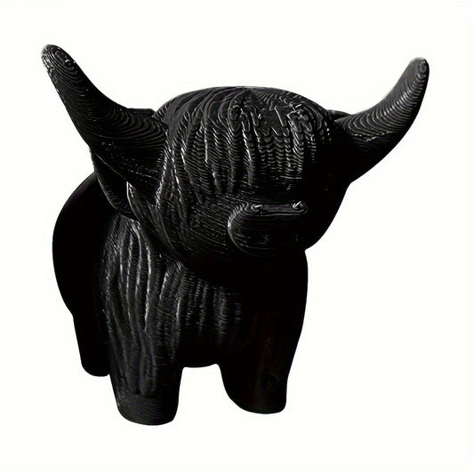 Highland Cattle Statue Decoration for Desktop, Room, Bedroom, Office