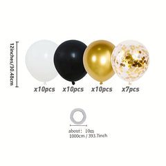 30 48cm 38pcs Latex Balloons Gold Birthday Wedding Party Prop Set