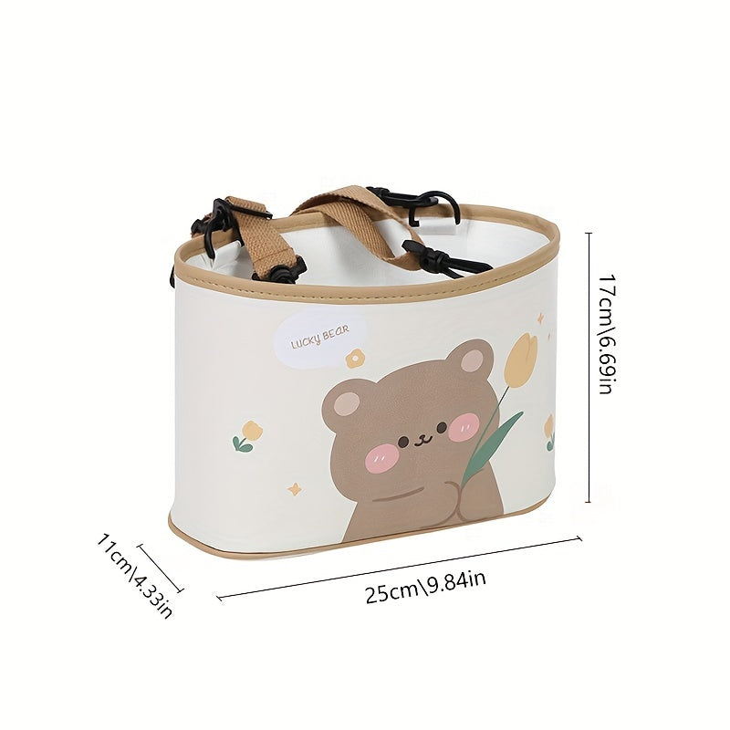 Cartoon Bear Storage Box Car Seat Back Trash Can Car Storage Bag Car Accessories