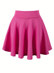 Kpop Solid High Waist Skater Skirts Casual Pleated Comfy Mini Skirts