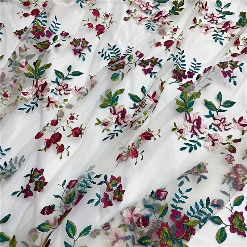 High Mesh Lace Embroidery Fabric DIY Dress Sewing Materials