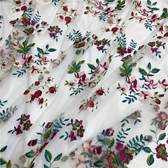 High Mesh Lace Embroidery Fabric DIY Dress Sewing Materials