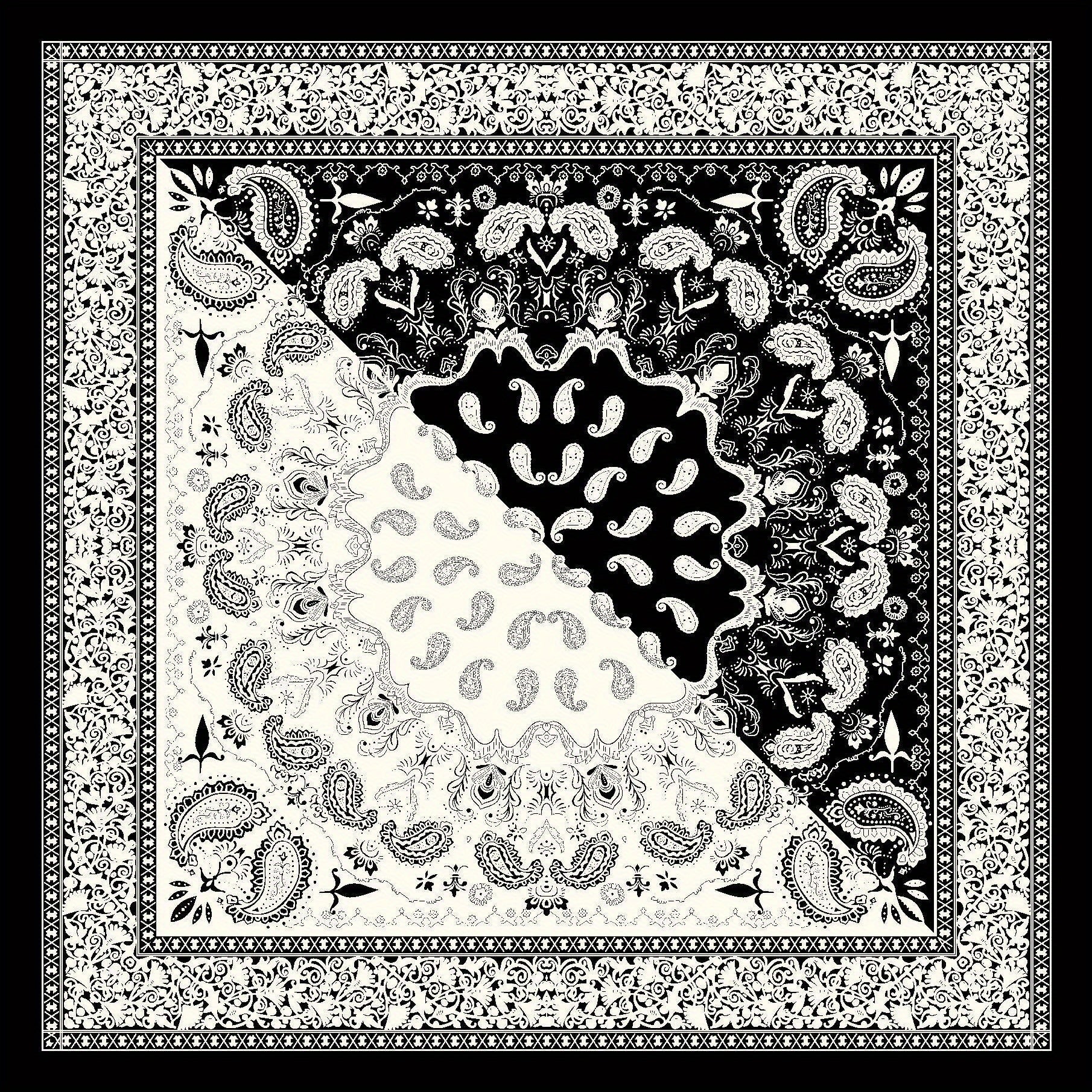 Boho Paisley Print Satin Scarf Shawl Bandana Head Wrap