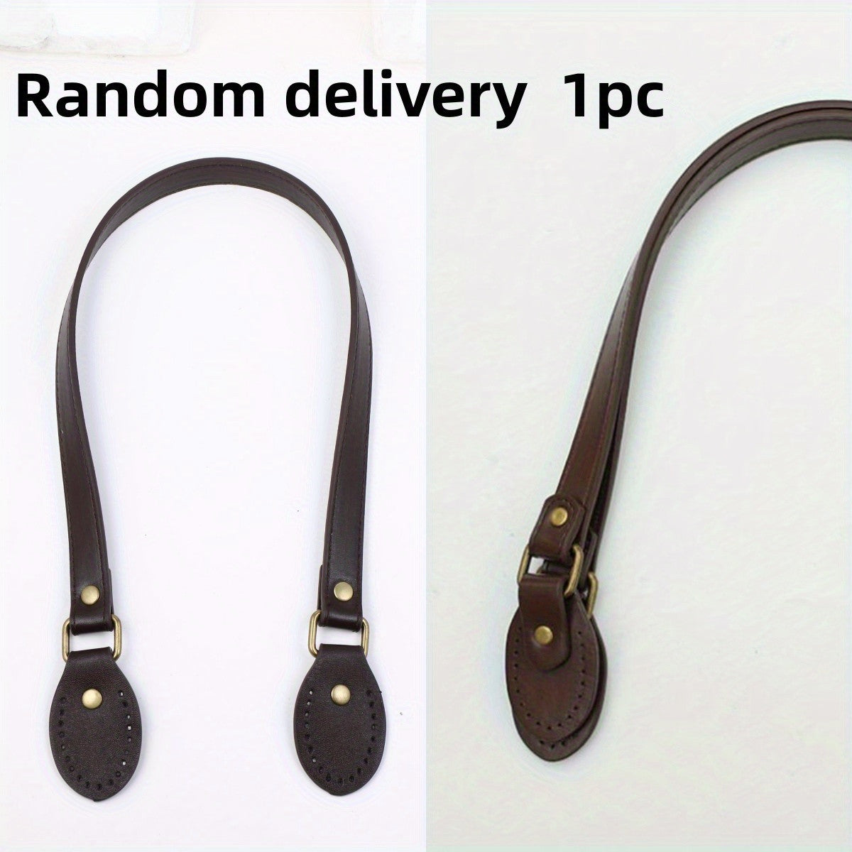 1pc DIY PU Leather Porous Threading Bag Handle