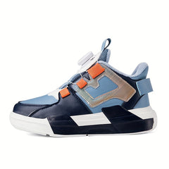 High Top Skate Shoes for Boys with Rotating Buckle Soft Sole Sneakers