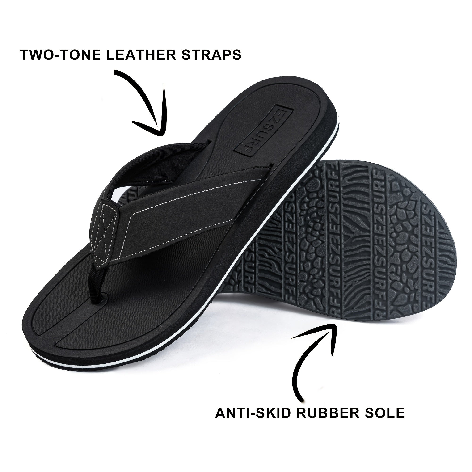 Men's Arch Support Flip Flops Lightweight Comfortable Non Slip Thong Sandals