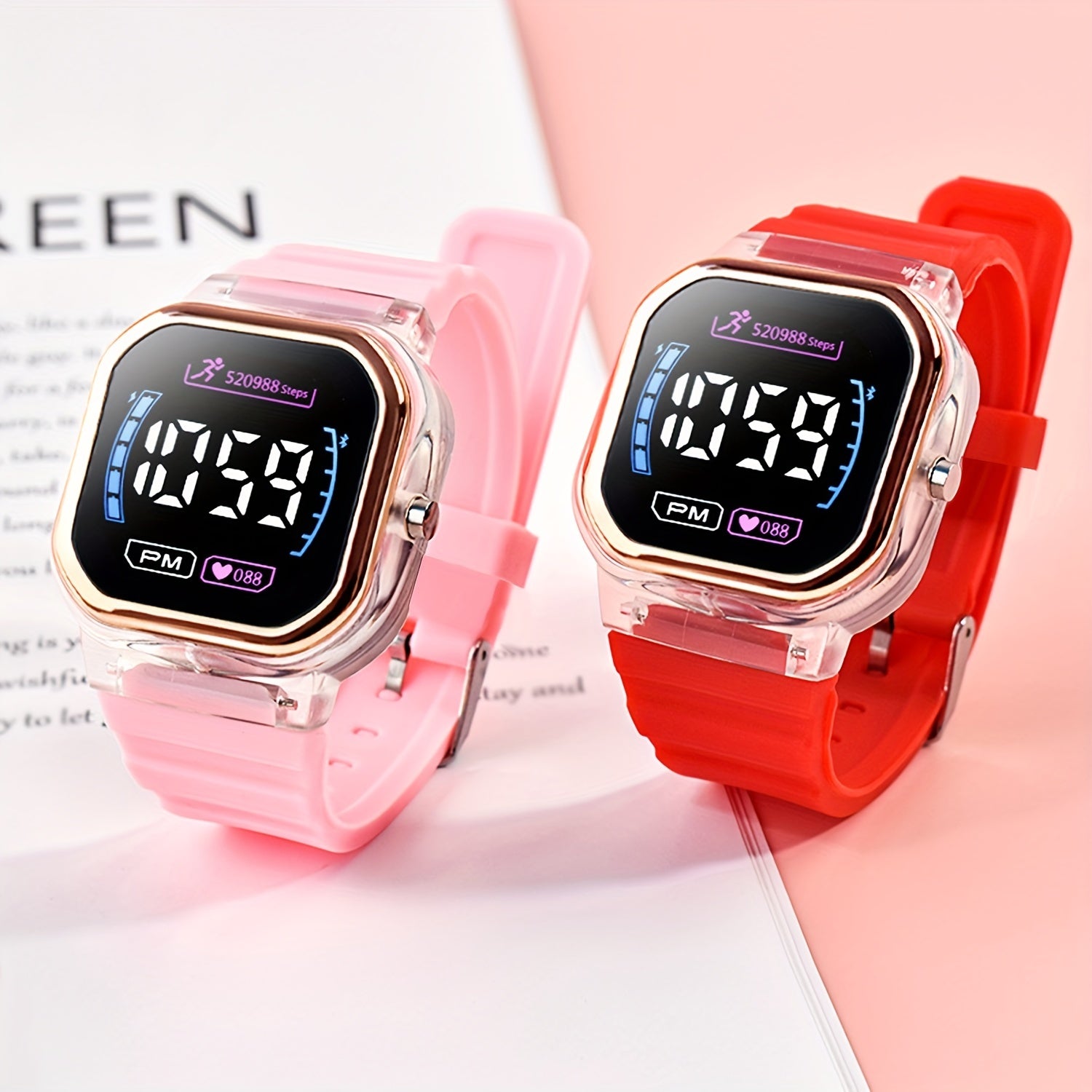 LED Display Children's Colorful Electronic Watch