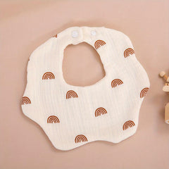 6-Layer Petal Print Baby Feeding Bibs Soft Burp Cloth