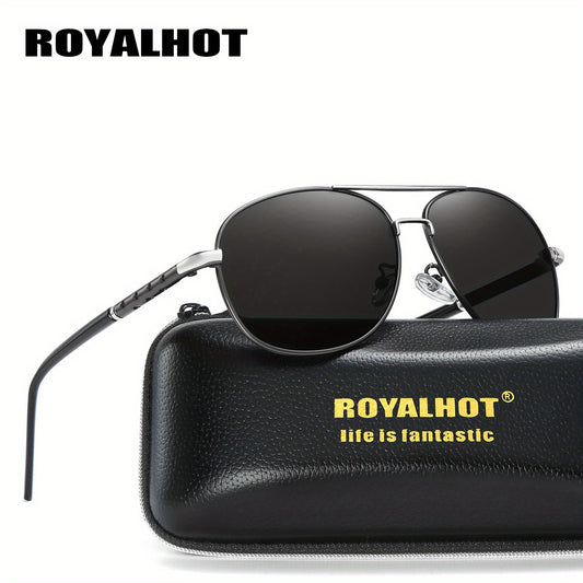 RoyalHot Pilot Frog Mirror Metal Polarized Sunglasses