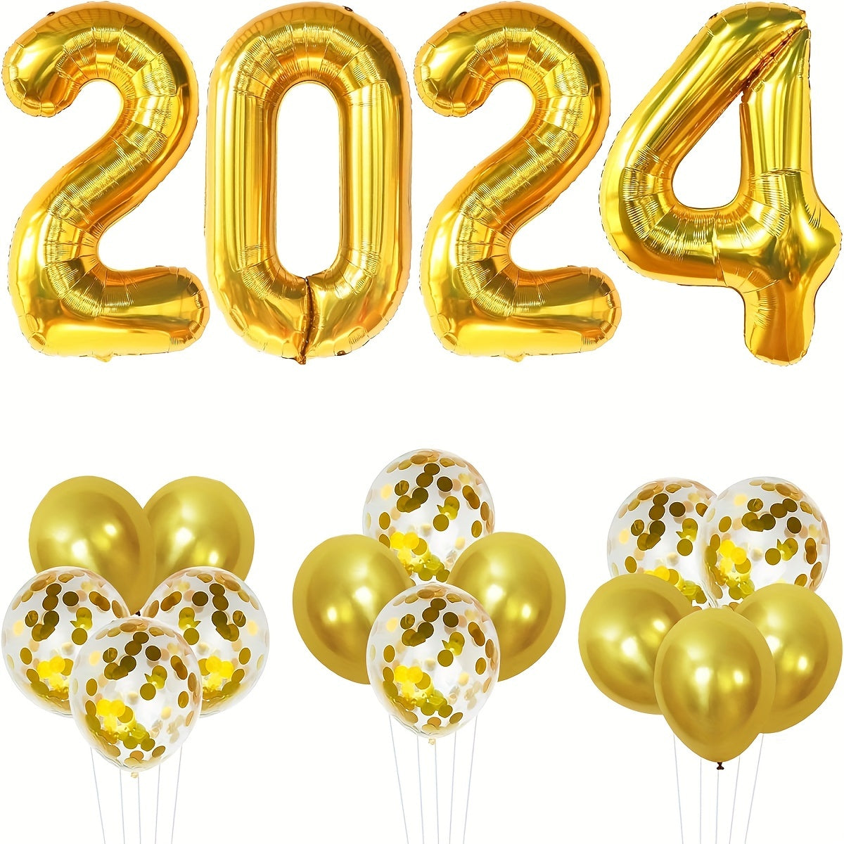20pcs Golden Year Theme Party Balloon Decoration Set