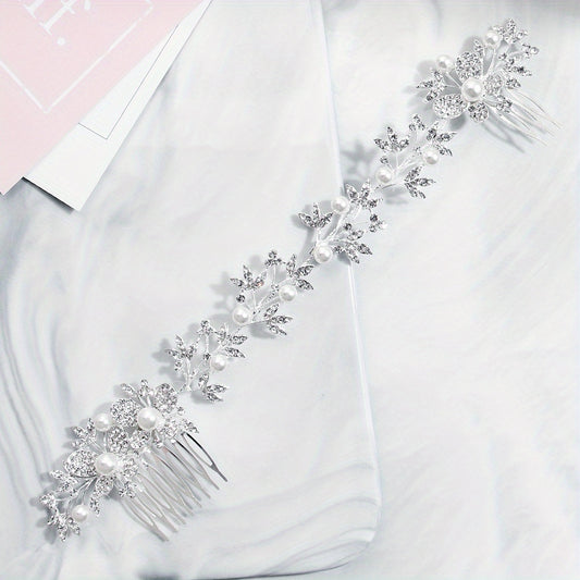 Butterfly & Pearl Hair Comb Bridal Wedding Headwear