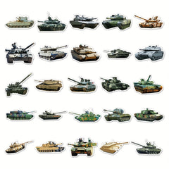 50pcs Military Tank Doodle Stickers for DIY Phone Cases and Luggage