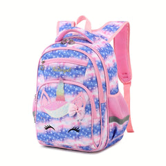 Unicorn Pattern Girls Lightweight Backpack Large Capacity Compartment