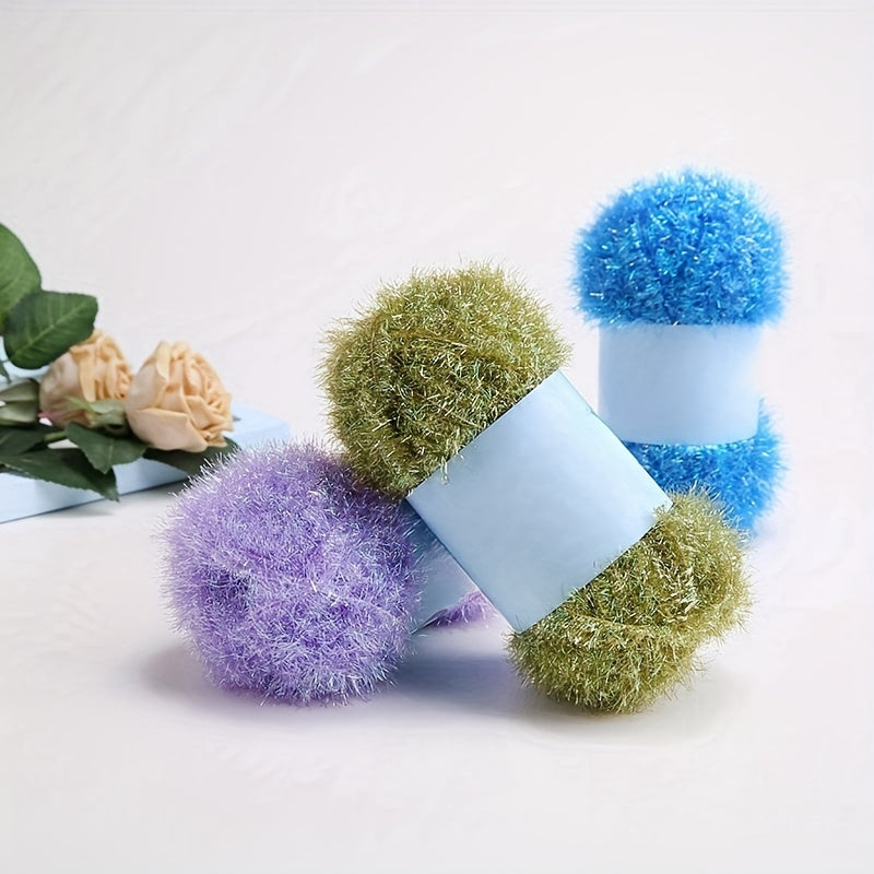 Colorful Glass Silk Wool Thread Hand-knitted Doll DIY Kit
