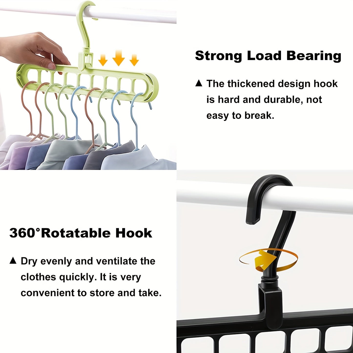 5pcs Multifunctional Closet Organizer with 9 Hole Coat Hanger