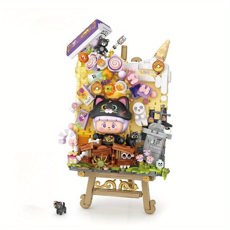 1386pcs Mini Pumpkin Building Blocks Jigsaw Puzzle Toy Halloween Gift Set