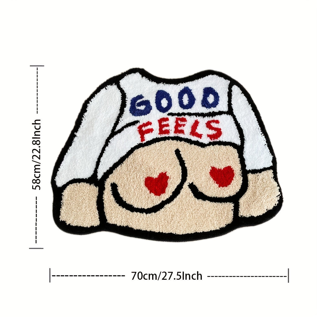 Plush Body Shape Bathroom Rug Mat Washable Non Slip Soft Faux Cashmere Carpet