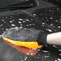 Coral Velvet Bear Paw Car Wash Gloves Water Absorption Microfiber