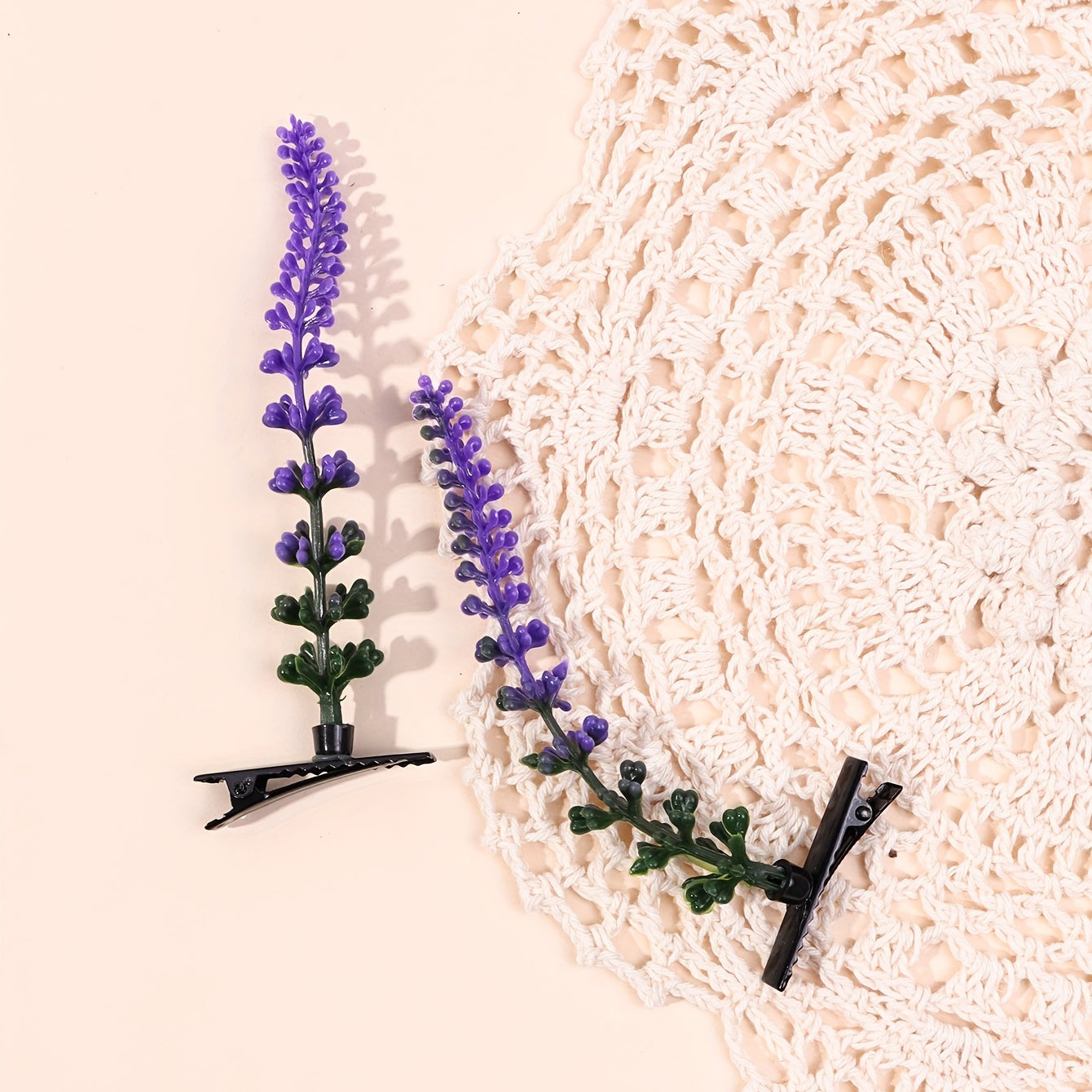 2pcs Lavender Decor Duck Billed Hair Clip for Hair Bangs Braids