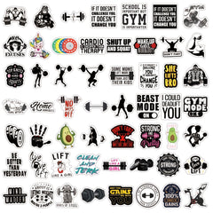 55pcs Waterproof Vinyl Workout Stickers for Sports Enthusiasts