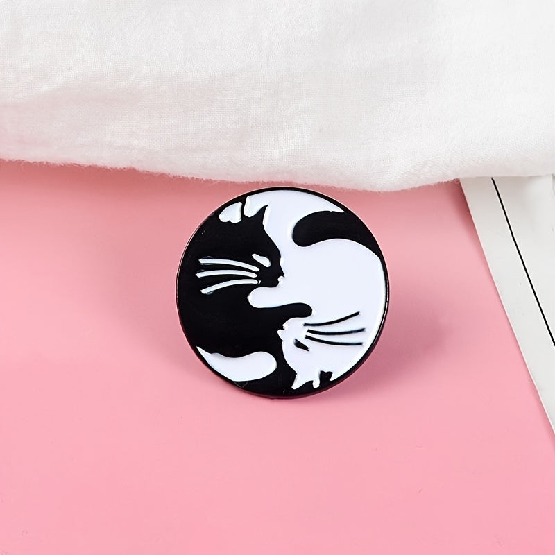 Cute Cat Hugging Brooch Cowboy Bag Accessory