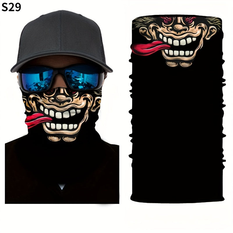 Skull Head Half Face Magic Scarf Seamless Neck Outdoor Mask