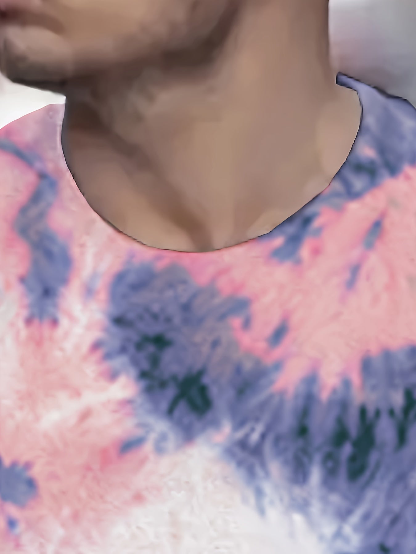 Men's Tie Dye Sports T shirt Casual Stretch Round Neck Tee Shirt