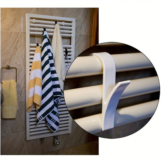 4pcs Radiator Rail Clothes Hanger High Hanger For Heated Towel Bath Hook Holder