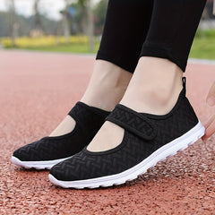 Mesh Hook & Loop Walking Shoes Backless Anti Slip Casual Sneakers Women's