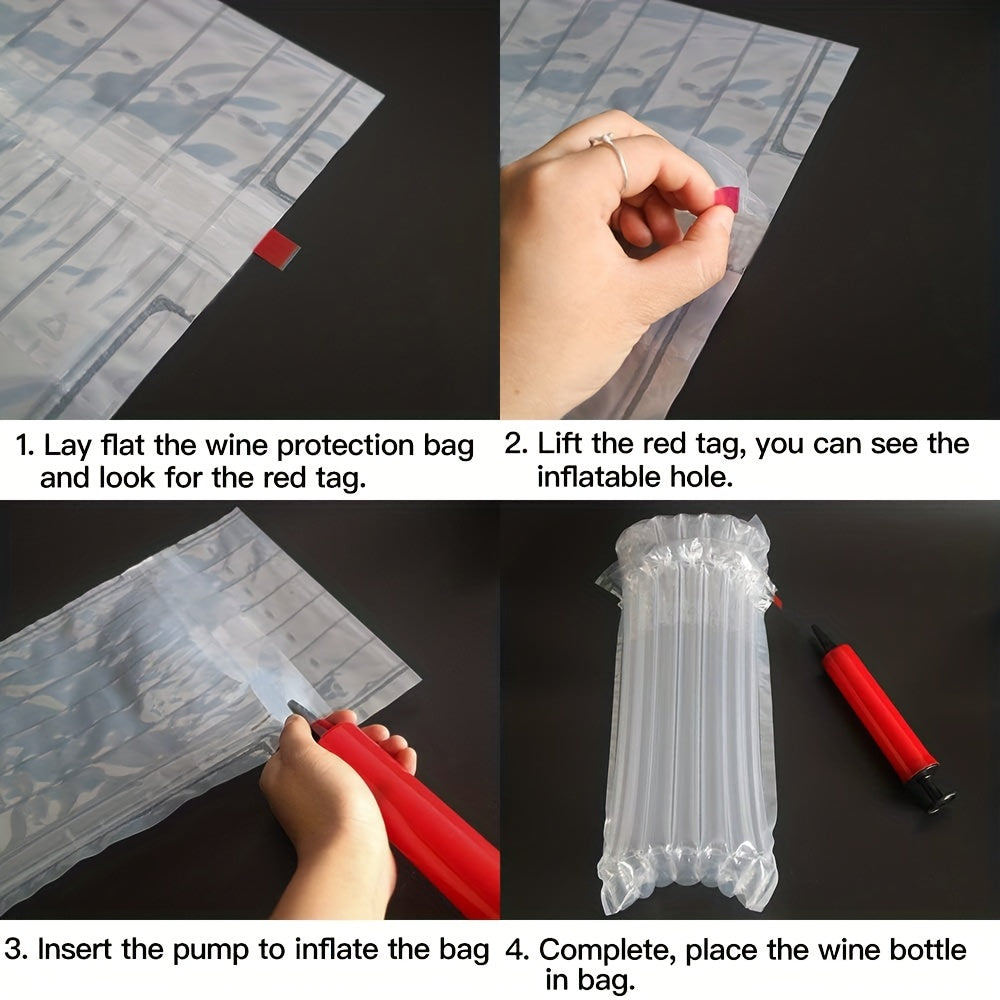 Wine Bottle Travel Protector Bags Inflatable Bubble Wrap Safety Choice
