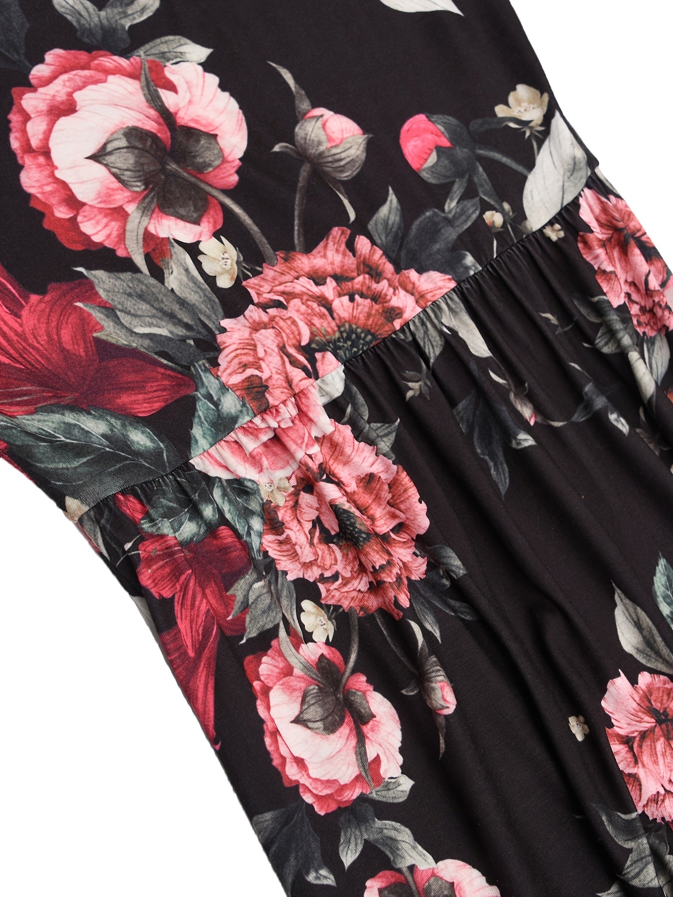 Floral Print Long Sleeve Maxi Dress Plus Size