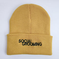 Letter Embroidered Knitted Hat Brimless Unisex Cap