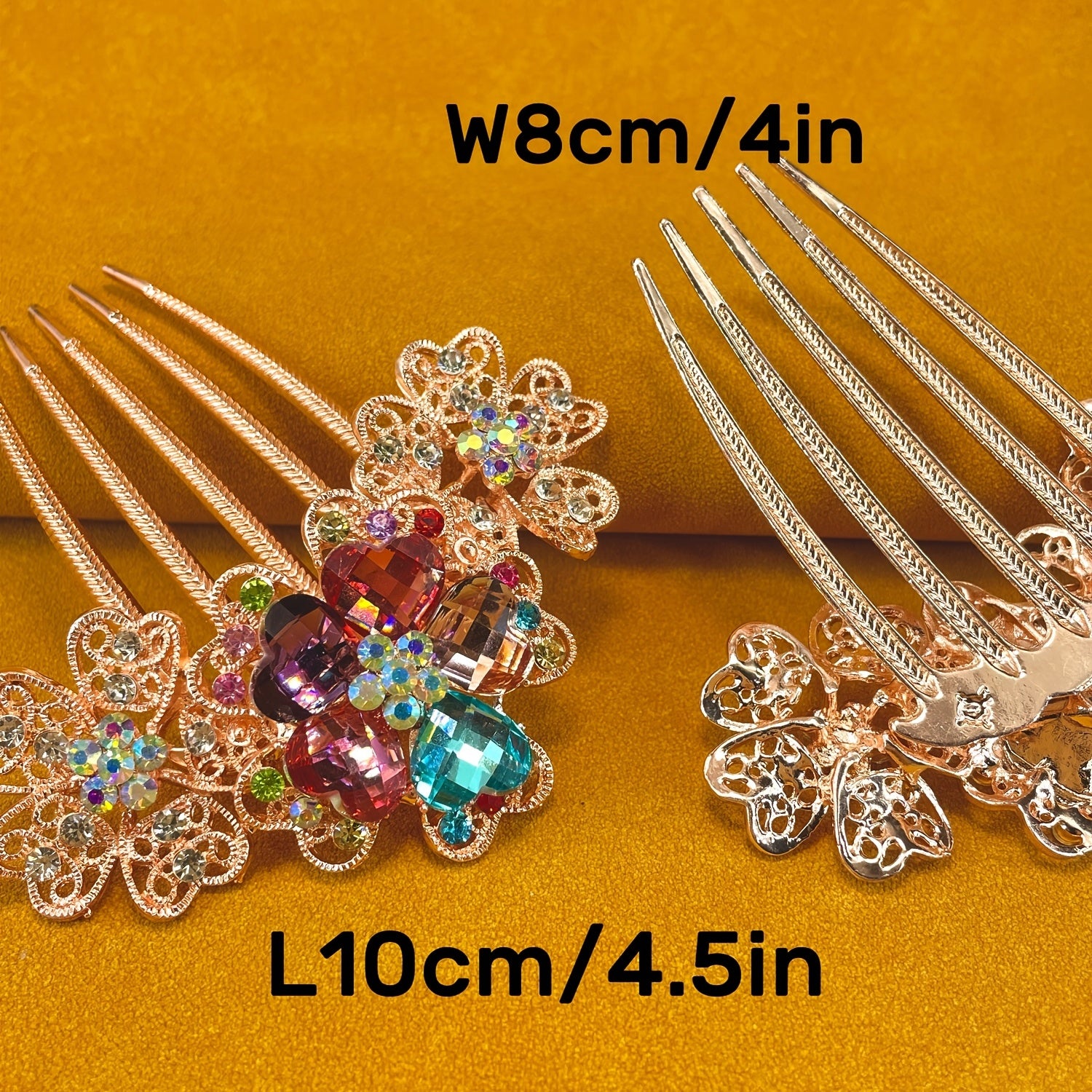 Floral Rhinestone Wedding Hair Combs