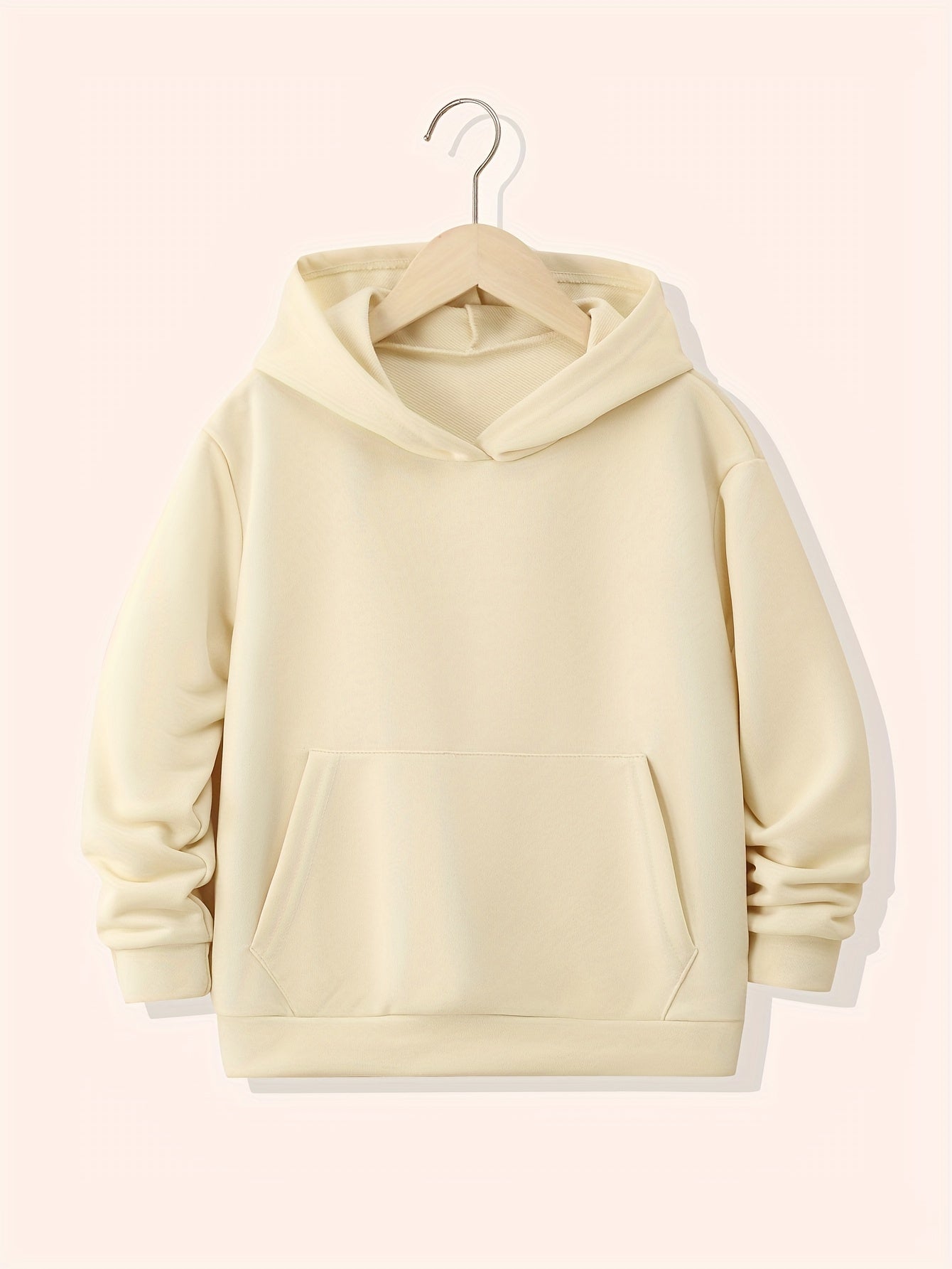Girls Plain Hoodie Sweatshirt Daily Casual Long Sleeve Top Pullovers