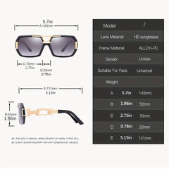 Men's Square Sunglasses Large Frame UV Protection Eyewear