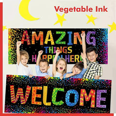 2pcs Confetti Classroom Banner Posters Bulletin Board Decoration