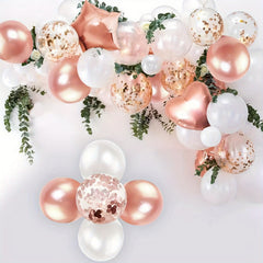 20pcs Silvery Rose Golden Confetti Balloon Set for Celebrations