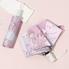 Automatic Trifold Clear Umbrella UV Protection Sunshade