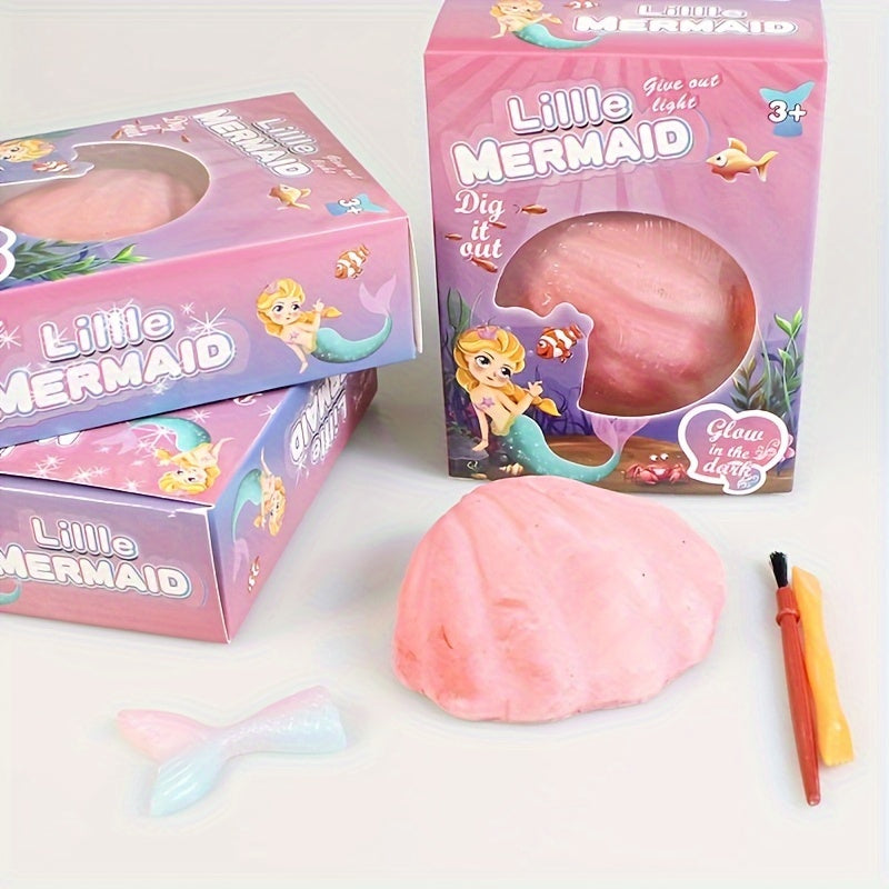 Little Mermaid Plaster Digging Kit - Educational Archaeology Exploration Toys