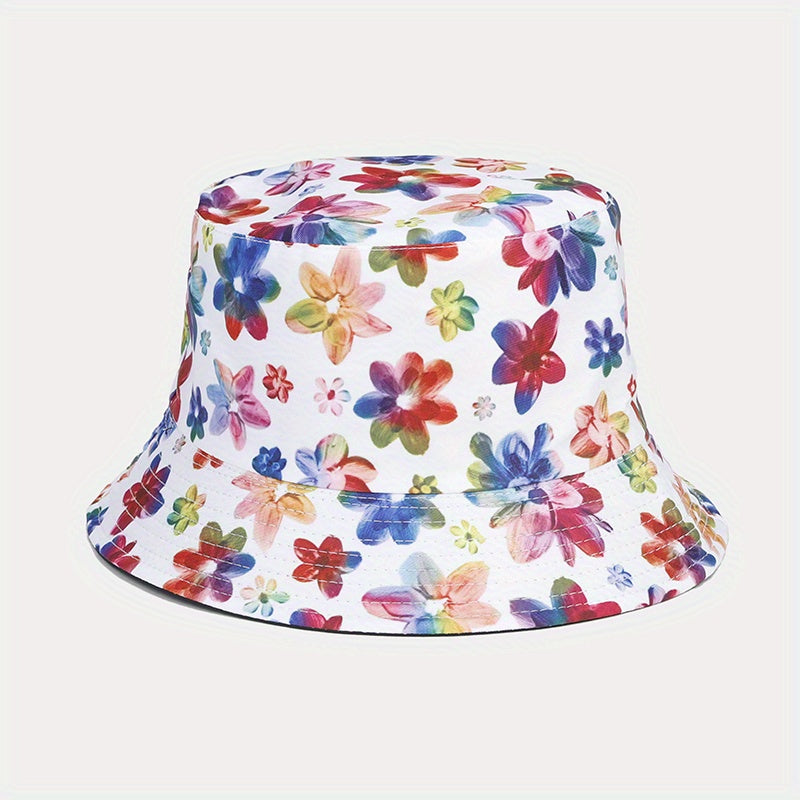 Floral Pattern Bucket Hat Sun Cap Unisex
