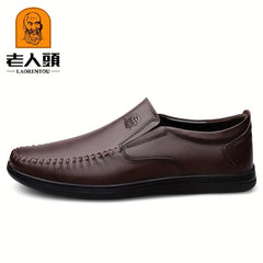 Men's Stitch Detail Loafer Shoes Lightweight Slip On Shoes