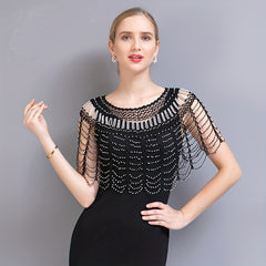 1920s Vintage Beaded Tassel Fishtail Wrap