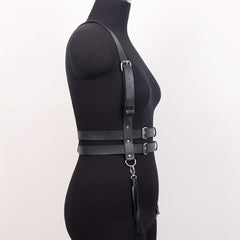  Harness Belt PU Leather Tassel Body Chest Belt Women Punk