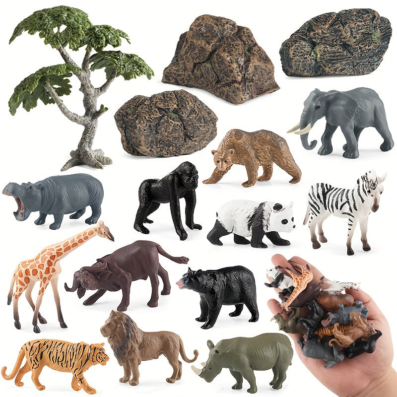 PVC Wildlife Playset with Realistic Animal Figurines