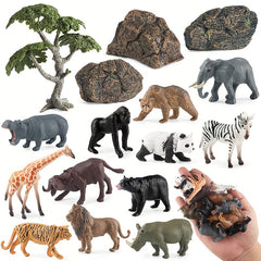PVC Wildlife Playset with Realistic Animal Figurines