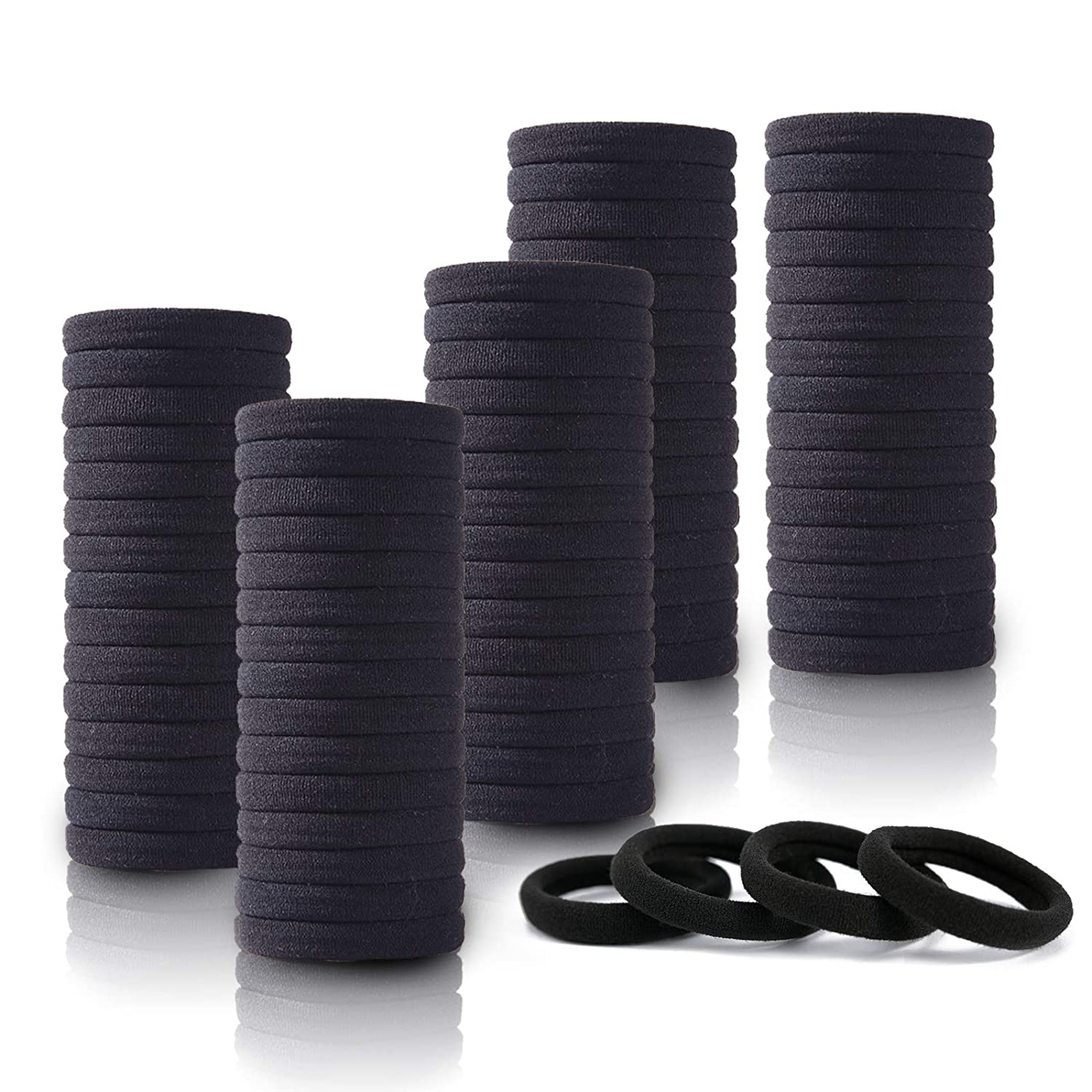 100PCS Seamless Thick Hair Band Elastic Hair Ties No Damage Ponytail