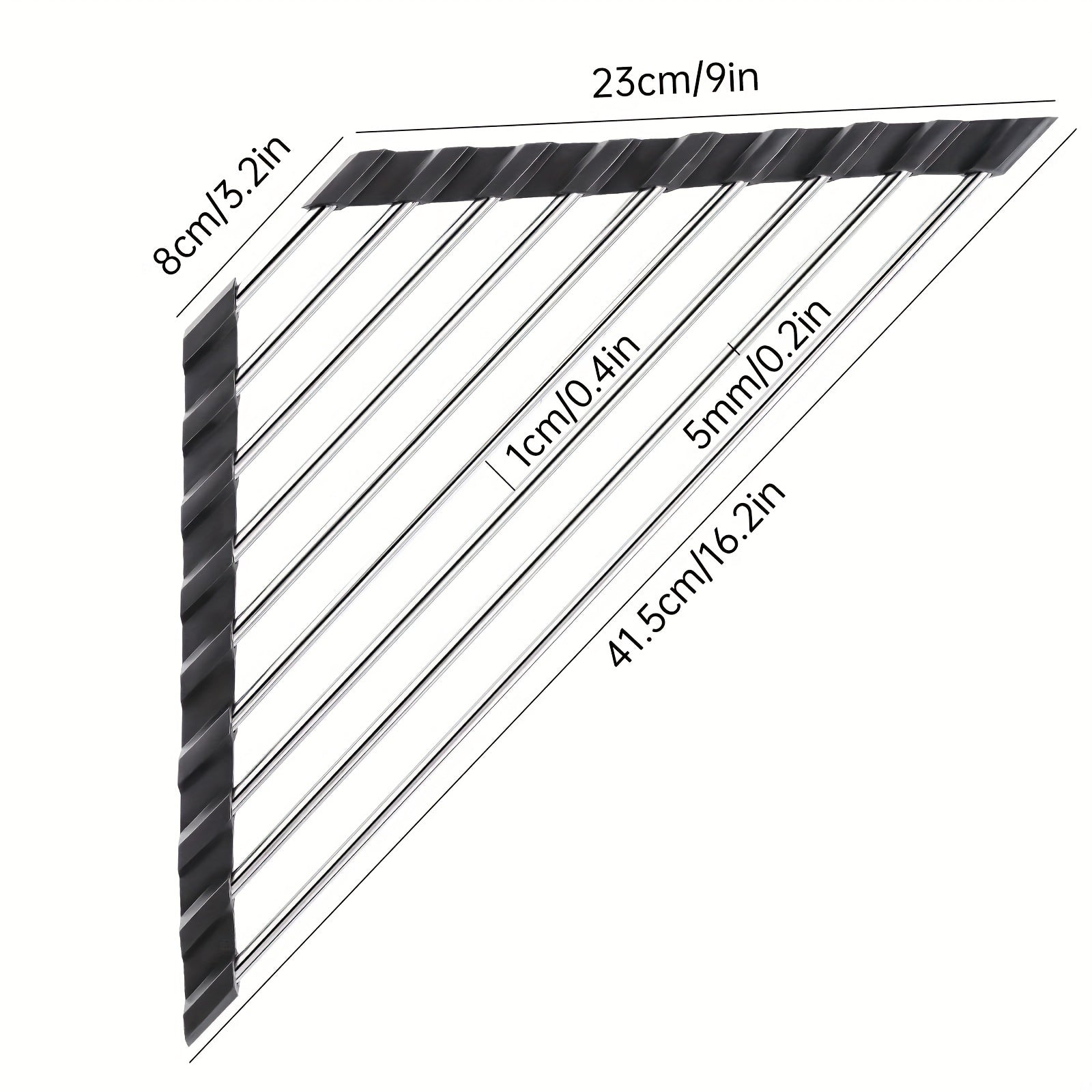 Triangle Roll Up Dish Drying Rack Stainless Steel